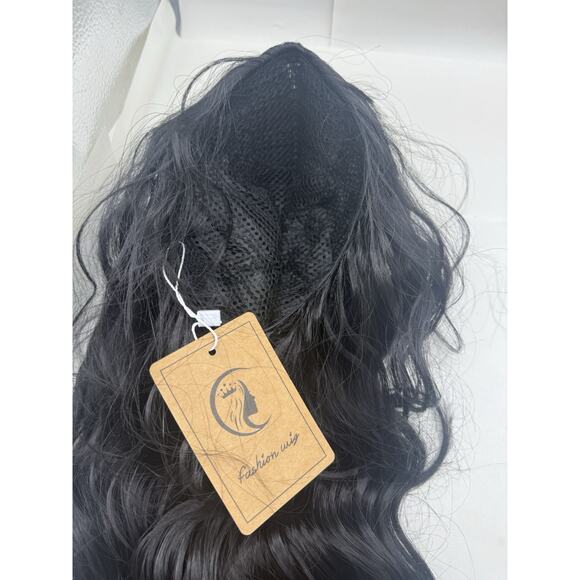 Fashion Wig, Realistic Heat Resistant Black Wig - Long Wavy Wig with Tag *READ.. - Picture 7 of 15